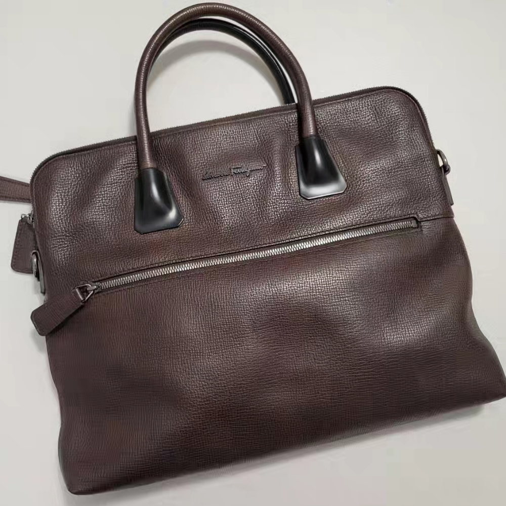 Salvatore Ferragamo Brown Laptop Bag/Briefcase